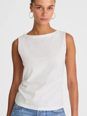 Madewell Cinched Crewneck Tank in White